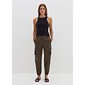 - pantalone cargo in cotone satin donna verde militare taglia 38