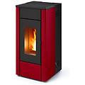 stufa a pellet ad aria ventilata may air 7 s1 7 kw in acciaio colore bordeaux