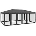 - tenda per feste con 10 pareti in rete antracite 6x4 m in hdpe