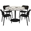 set da pranzo rome con 4 sedie 120x120x75x120 cm (lxlxhx&oslash;) grigio/terazzo struttura nero