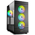 rebel c50 rgb case full tower atx mini-itx micro-atx pannello laterale in vetro temperato 4xventole
