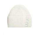 cappello a coste bianco