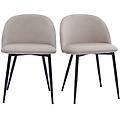 sedie design in tessuto velluto color talpa e metallo nero (set di 2) celeste