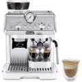 macchina da caff&egrave; espresso manuale con macinachicchi 15 bar colore bianco e argento ec 9155.