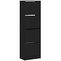 - scarpiera con 4 cassetti ribaltabili nera 60x34x187 5 cm