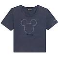 freddy. t-shirt cropped da donna con mickey mouse in strass tshirt corta ritiro gratis
