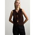 - tank top marrone in misto mohair donna marrone scuro taglia xs