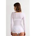 maglia manica lunga ultralight con cashmere e scollo a barchetta donna bianco taglia xl