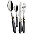 casa posate aladdin set 75 pz. scatola gallery nero golden