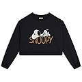 felpa donna corta comfort fit con grande stampa snoopy