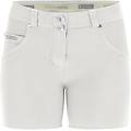 shorts wr. up in denim navetta ecologico fondo sfrangiato e abrasioni buttercream donna small