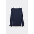 maglia manica lunga ultralight con cashmere e scollo a barchetta donna blu taglia xl