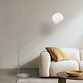 lampada ad arco alverton bianco/nichel vetro 197 cm