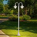 lampada da esterno madea bianca a 2 luci 213 cm e27 ip44