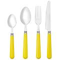set 24 pz posate da tavola in acciaio inox posate con manico in plastica per 6 persone lavabili in