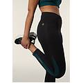leggings 7/8 in tessuto tecnico con vita alta a incrocio black-dark sea donna extra large