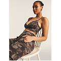 top cropped fantasia camo con incroci frontali mimetic allover grey donna medium