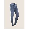 jeggings wr. up superskinny vita regular lavaggio marble jeans slavato-cuciture blu donna xxx large