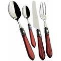 casa posate oxford set 75 pz. rosso granata argento