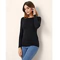maglia scollo a barchetta basic in tencel modal e seta / nero / m nero