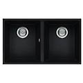 lavello 2 vasche (76x43 5cm) quadra 350 sottotop nero opaco lkq35086bso