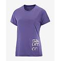 t-shirt cross run graphic manica corta viola donna xs