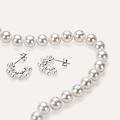 orecchini a cerchio silver pearls argento bianco perla sintetica collezione silver pearls bianco