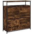 - scarpiera con 4 cassetti ribaltabili rovere fumo 100x34x112 cm