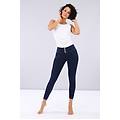jeggings push up wr. up 7/8 superskinny vita media dark jeans-yellow seam donna extra small