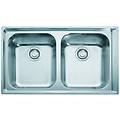 lavello integrato 1. 5 vasche neptune plus l 86 x l 51 cm argento