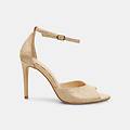 sandali da donna con tacco alto e cinturino beige