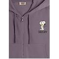 felpa corta oversize con zip e cappuccio e stampa snoopy shark donna small