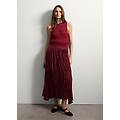 - gonna lunga in lino bordeaux donna rosso scuro taglia s