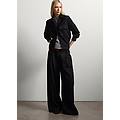 - pantaloni neri in misto cotone a palazzo donna nero canna di fucile taglia 38