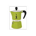 moka rainbow 3 tazze adatta a piani cottura gas alluminio verde