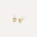 orecchini lobo punto luce bon ton oro giallo cubic zirconia collezione bon ton oro giallo