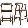 sgabelli da bar scandinavi in legno scuro (set di 2) bahia