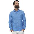 camicia lino manica lunga azzurro