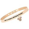 bangle lady message acciaio rosato disney e cristalli collezione lady message rosa