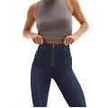 jeggings wr. up 7/8 con cucitura centrale e vita alta denim indigo+beige seams donna extra small