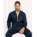 pigiama aperto in cotone blue label / blu notte / l blu notte