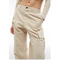 pantaloni cargo in canvas tinto capo oatmeal direct dyed donna medium