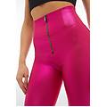 pantaloni push up wr. up vita altissima tessuto coated lucido bright rose donna medium