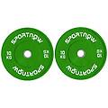 - set 2 dischi pesi da 10kg in gomma con foro da 2'' / 5 cm per manubri e bilancieri verde