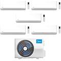 climatizzatore penta split serie breezeless e 9+12+12+12+12 con m5oe-42hfn8-q inverter r 32 wi-fi