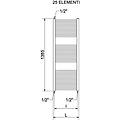 termoarredo scaldasalviette lisa 22 h 1385 l 550 cromato 25 elementi tubolare ral 9010 interasse