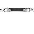 bracciale con targhetta man code acciaio bicolore bianco / nero cubic zirconia collezione man code