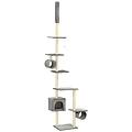 - albero per gatti con tiragraffi in sisal 203 cm grigio