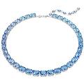 collana tennis millenia taglio octagon sfumatura di colore blu placcato rodio