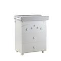 cassettiera bagnetto fasciatoio con vaschetta polaris 3 cassetti bianco stelle grigie